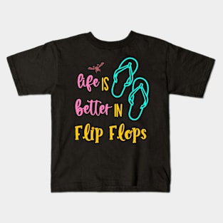 Summer Flip Flops, colorful and motivational Kids T-Shirt